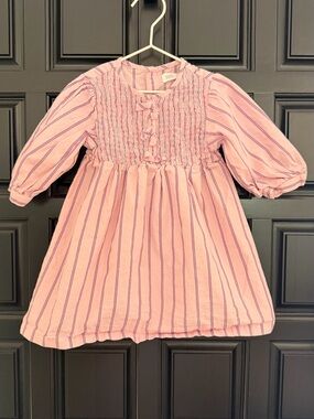 Kid 2-3T Zara striped pink poplin dress